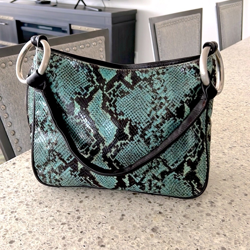 Donald J Pliner python snakeskin style bag